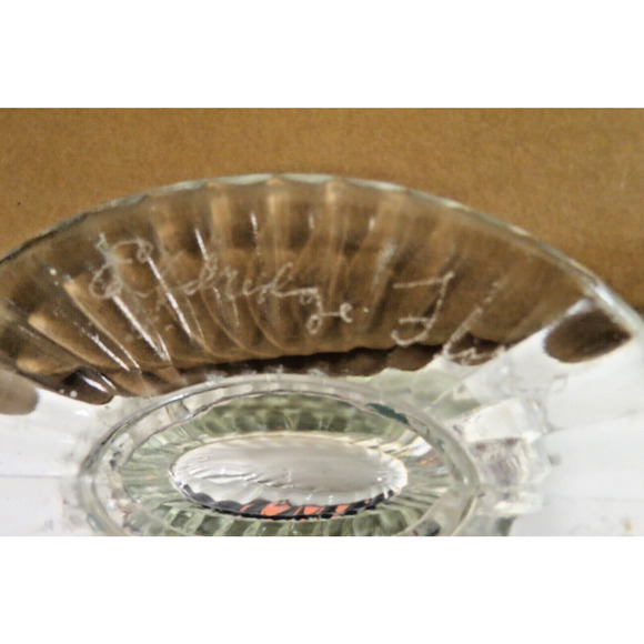 Vintage Jeannette Clear Glass 6" Fan Vase National Pattern Ribbed & Fluted 1930s - Picture 6 of 6